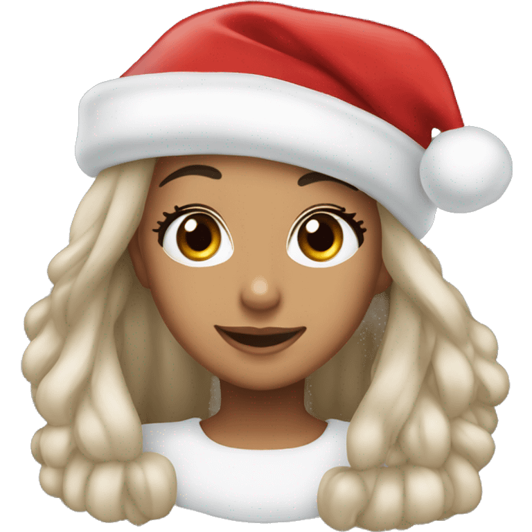 ariana grande with santa hat emoji