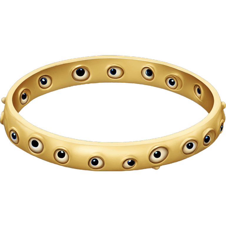 very thin gold bangle ring studded with eyeballs emoji