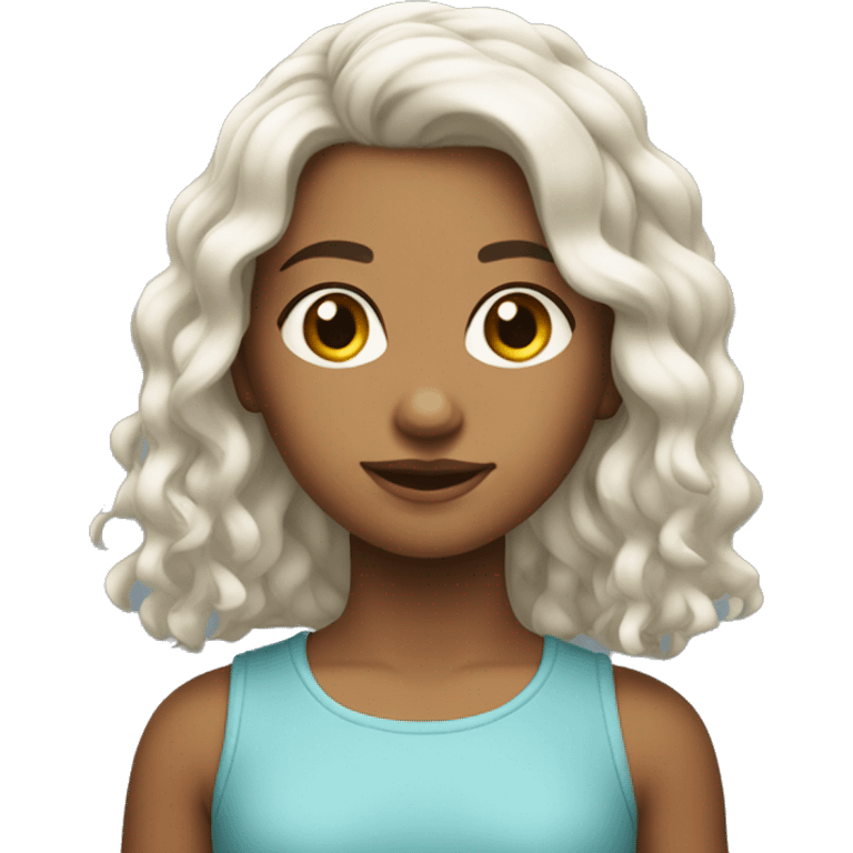 Menina branca do cabelo moreno  emoji