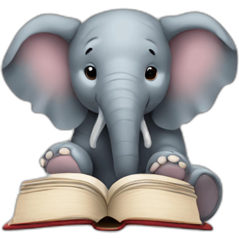 An elephant with a book emoji