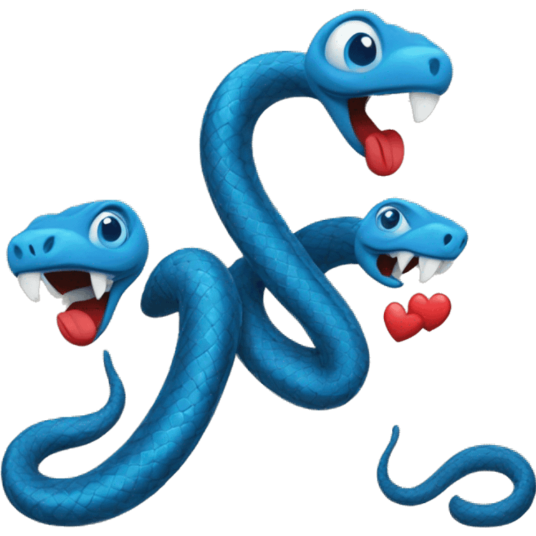 blue Snakes couple in love emoji