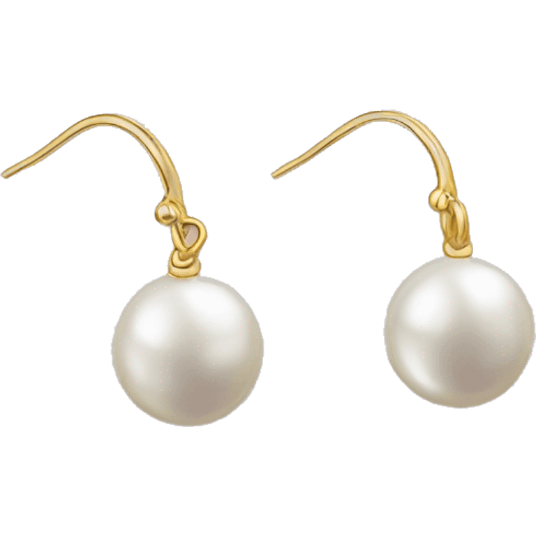 Simple, classic pearl earrings with a subtle shine emoji