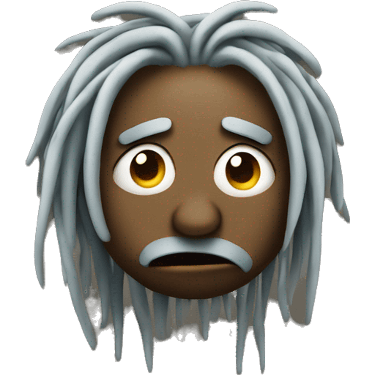 Dizzy sick face with dreads emoji