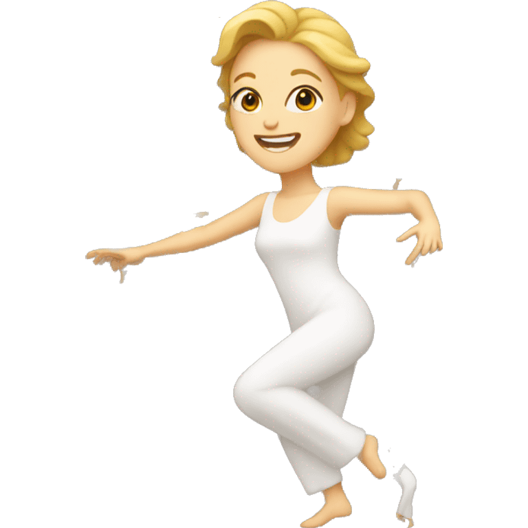 white woman dancing emoji