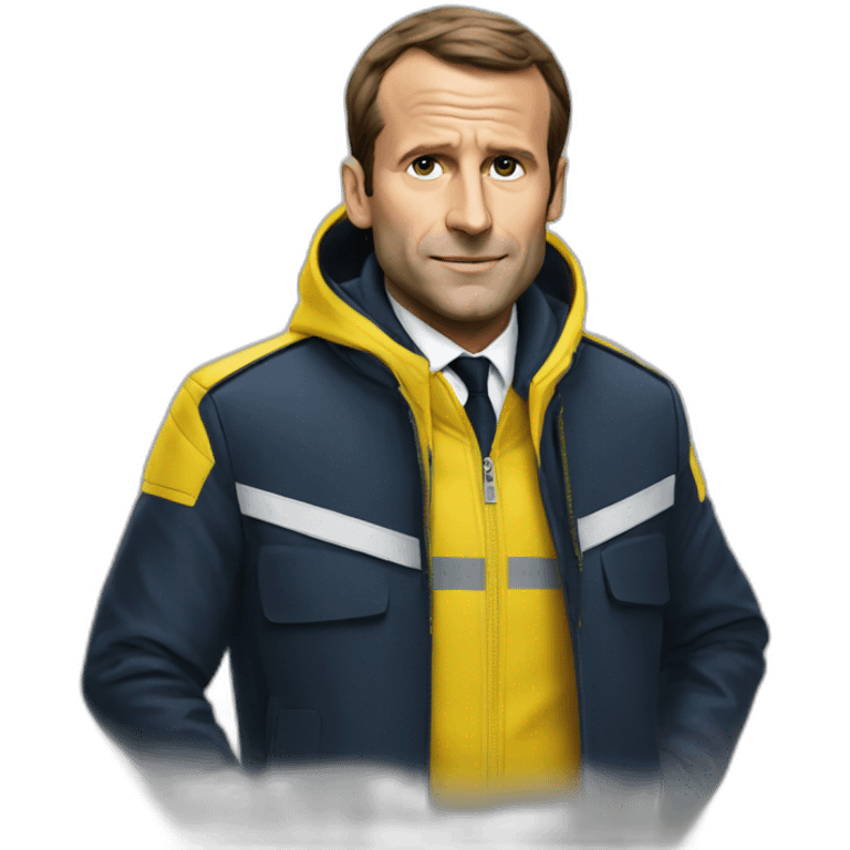 Macron with yellow jacket emoji