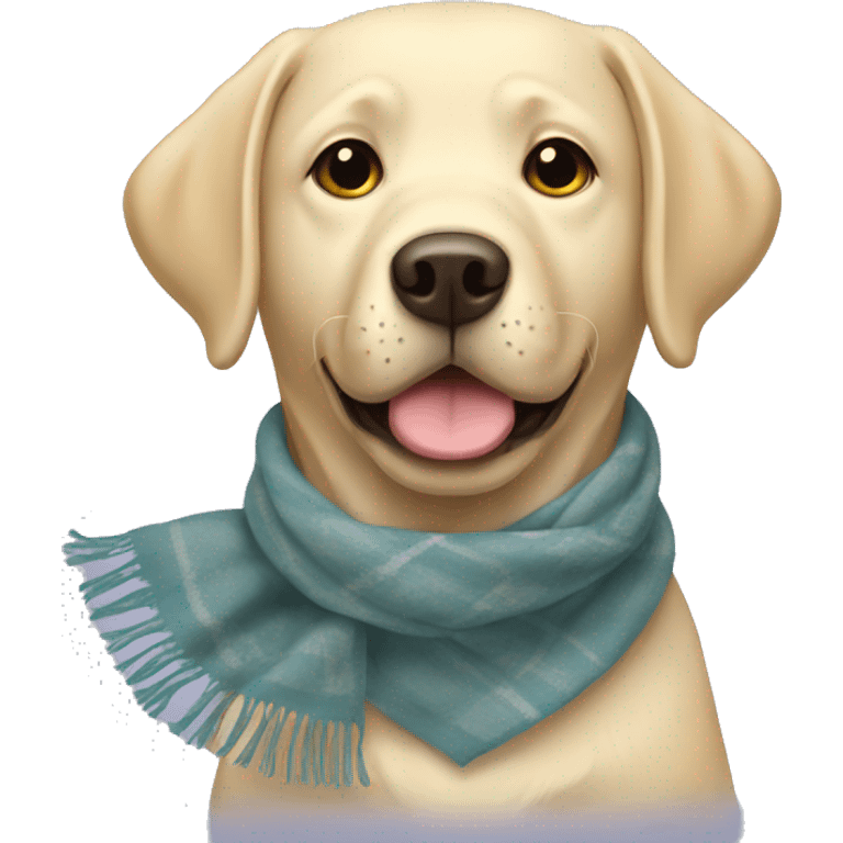 Light Labrador wearing a scarf emoji