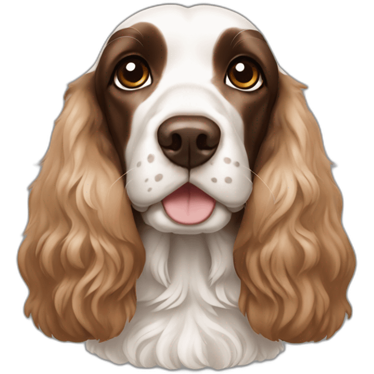 Cocker Spaniel white brown emoji