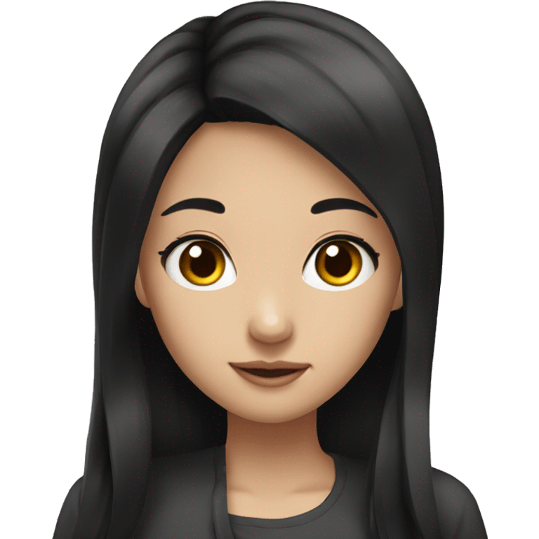 Girl with black hair Asian  emoji