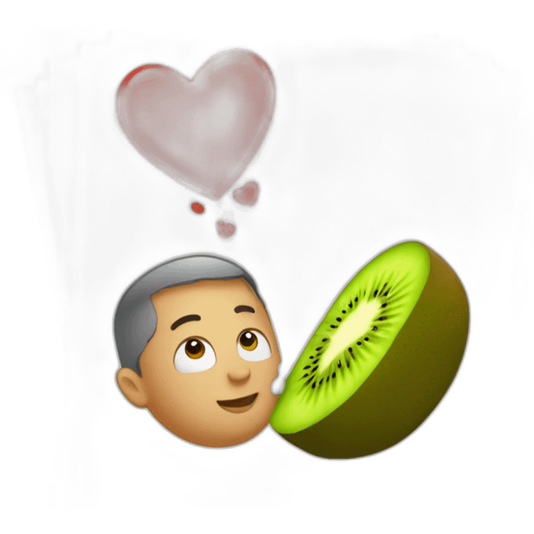 corazón con un kiwi dentro emoji