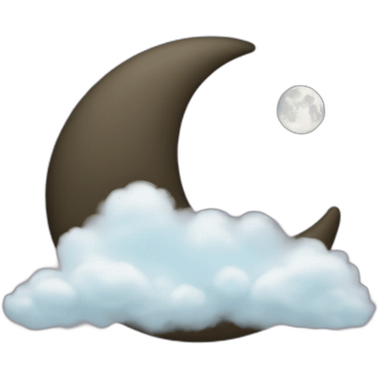 Crescent Moon on top of cloud emoji