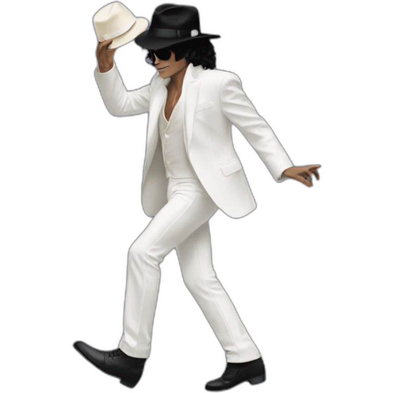 Michael Jackson moonwalking holding his hat emoji