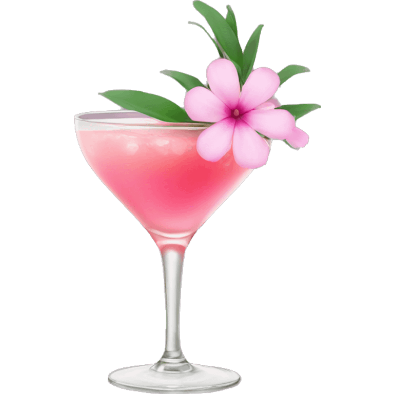 Cocktail with pink flowers emoji