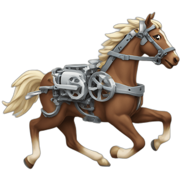 Mechanical running horse emoji