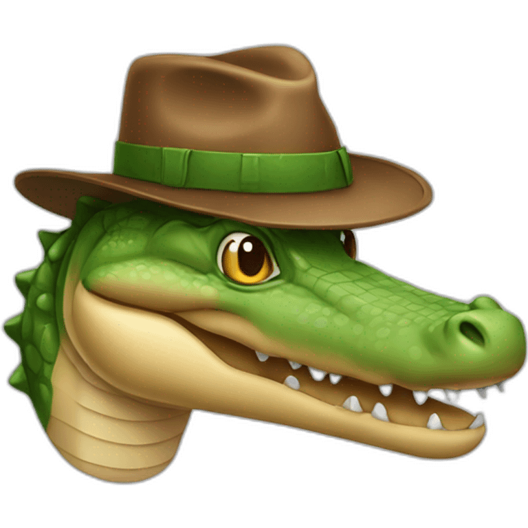 a crocodile with a brown hat emoji