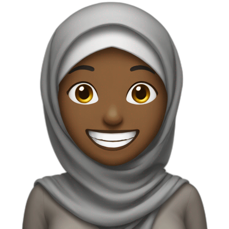 Saudi black woman with hijab laughing emoji