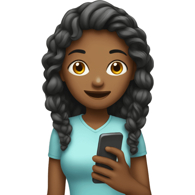 Girl with phone emoji