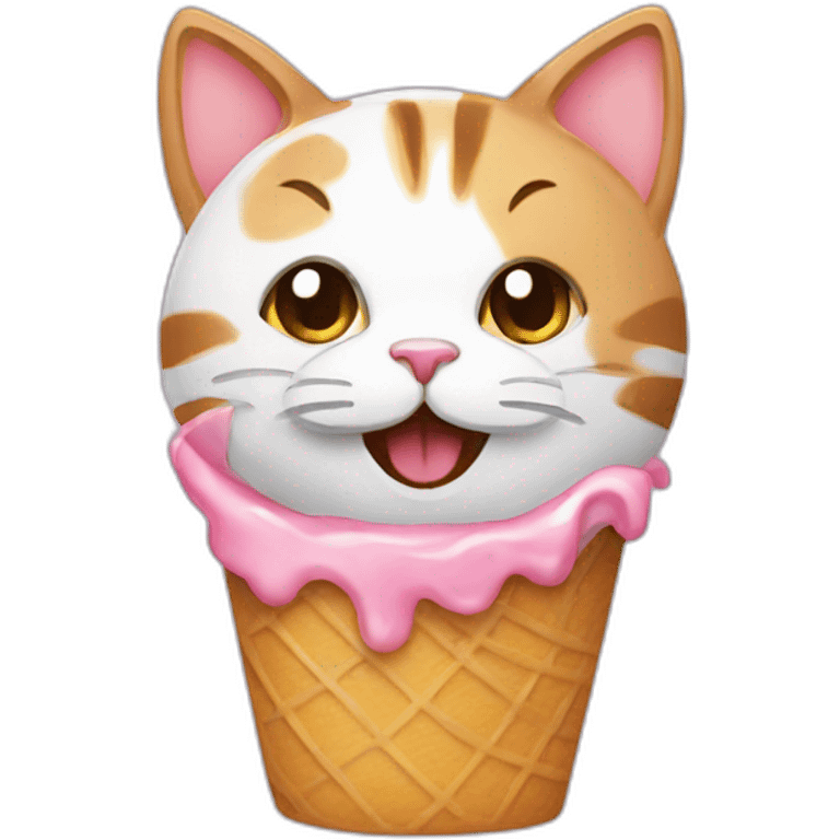 A cat who eat an icecream  emoji