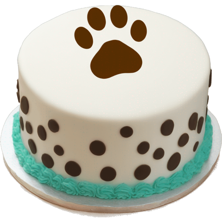 Paw print birthday cake emoji