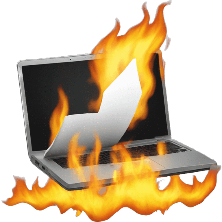 A laptop On fire emoji