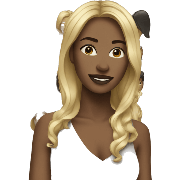 Black and blonde women with mid long hair  emoji