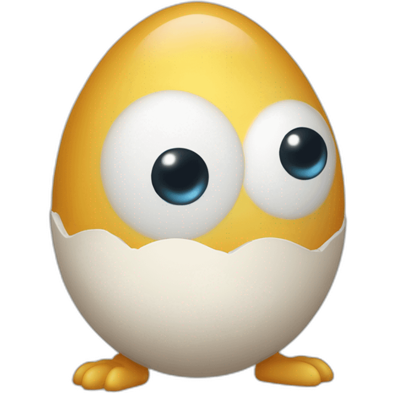 egg with two eyes, two arms, and two legs (standing, io17, facing forward) emoji