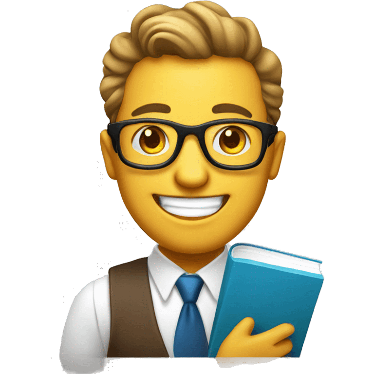 happy entrepreneur smirking face with book emoji