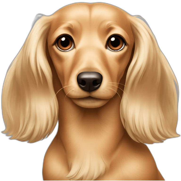 cream dachund with long hair emoji