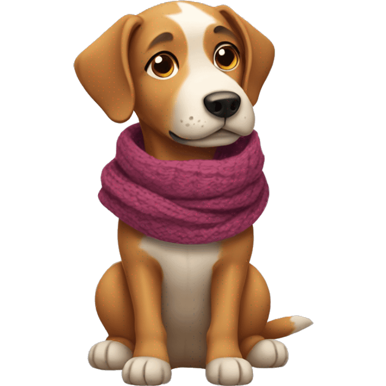 Dog wearing a scarf emoji