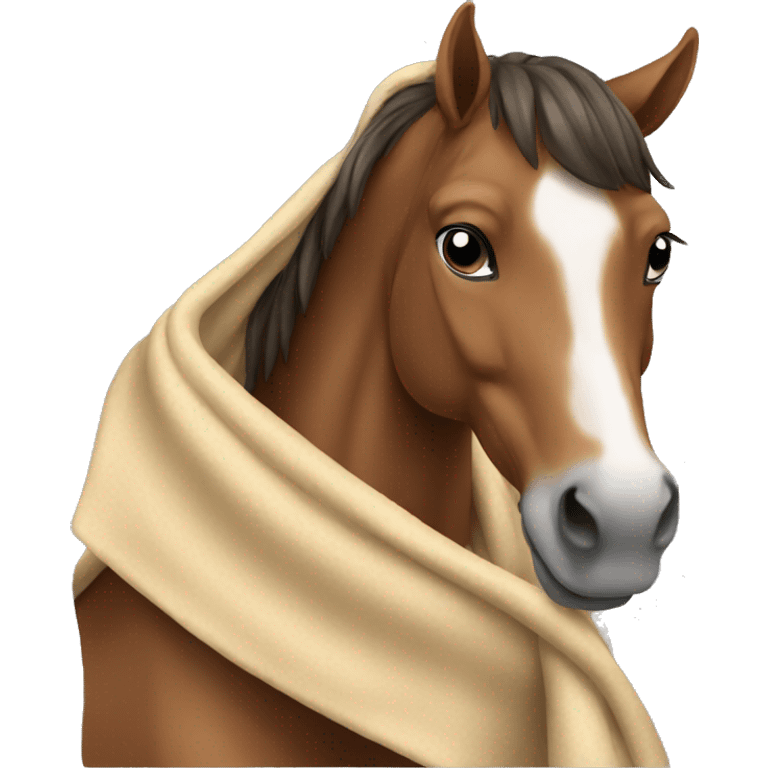 Horse with blanket emoji