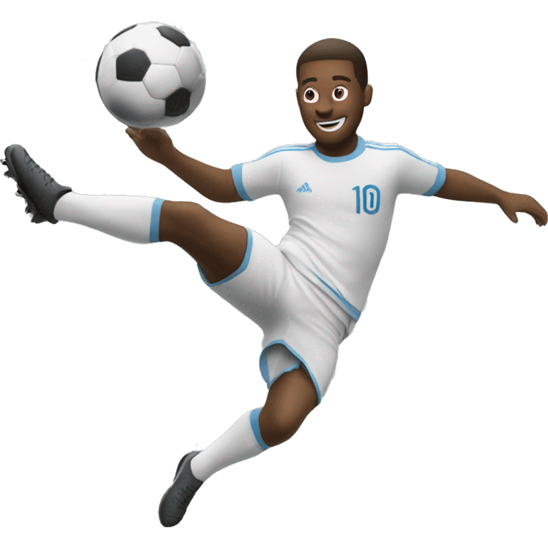 soccer player scoring a bicycle kick emoji