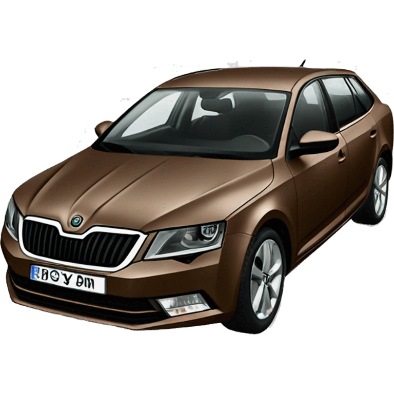 Brown skoda Octavia  emoji