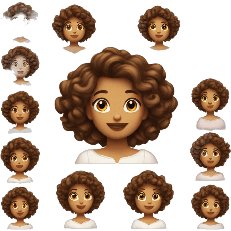 Belle femme au cheveux bouclée  emoji