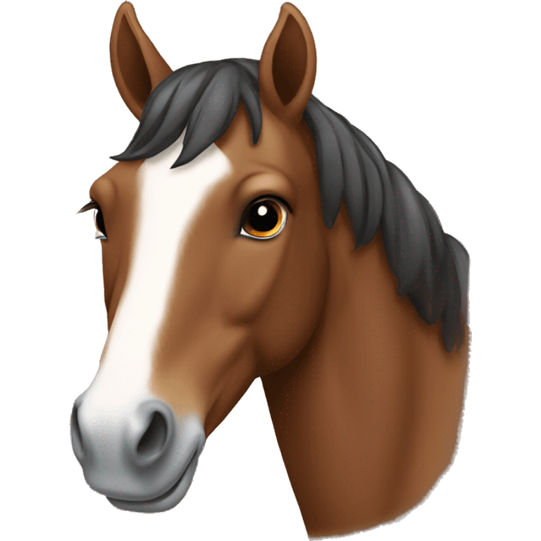 Brown horse with white spot on the nose emoji