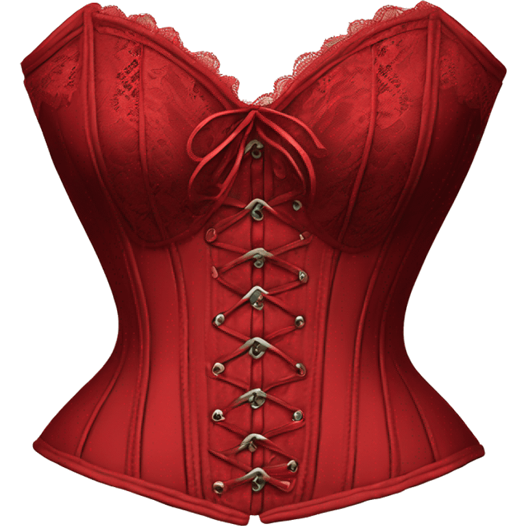 Red lacy corset top emoji