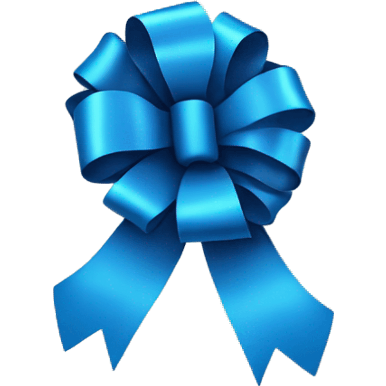 blue ribbon with bow emoji