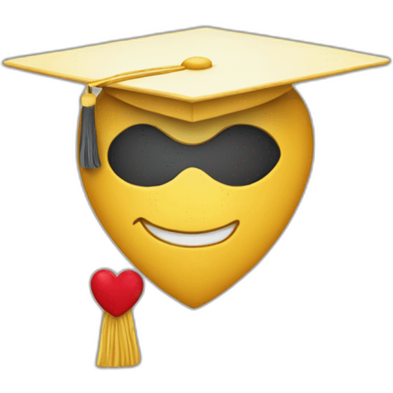 Heart wearing a mortarboard on the top left emoji