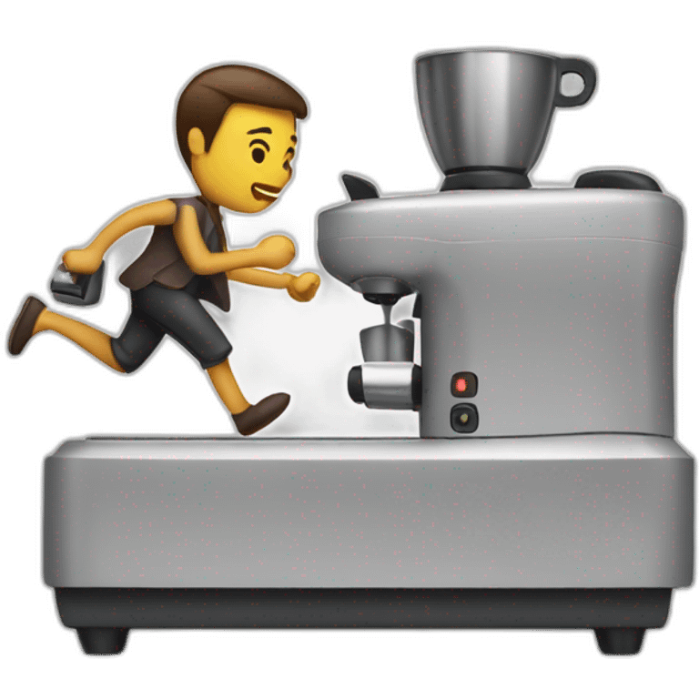 Person running away with espresso machine emoji