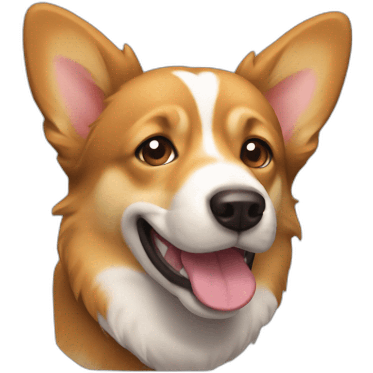 full light brown dog head corgi tackle emoji