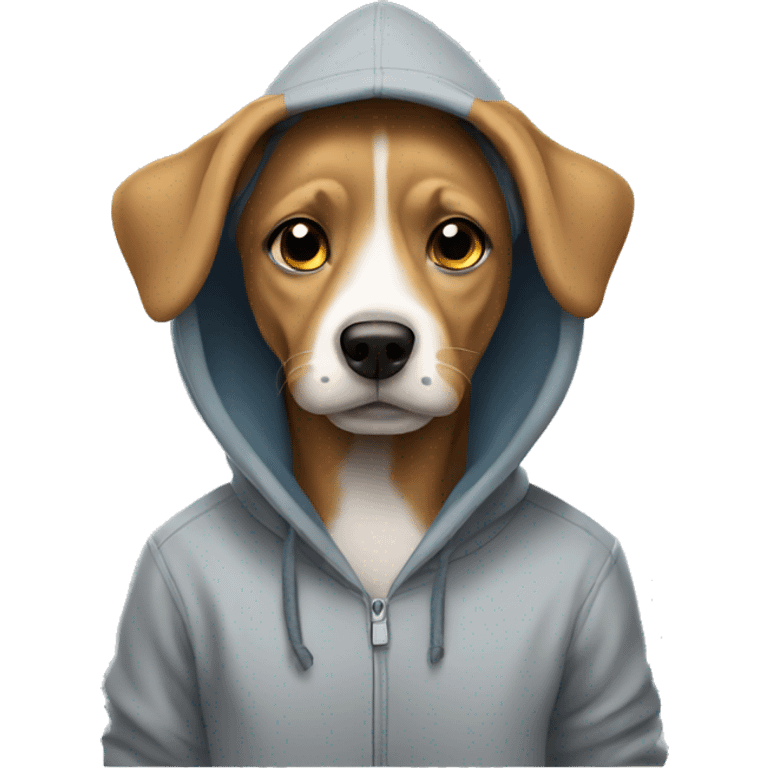 Dog wearing a hoodie emoji