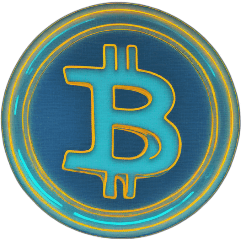 Bitcoin neon blue emoji