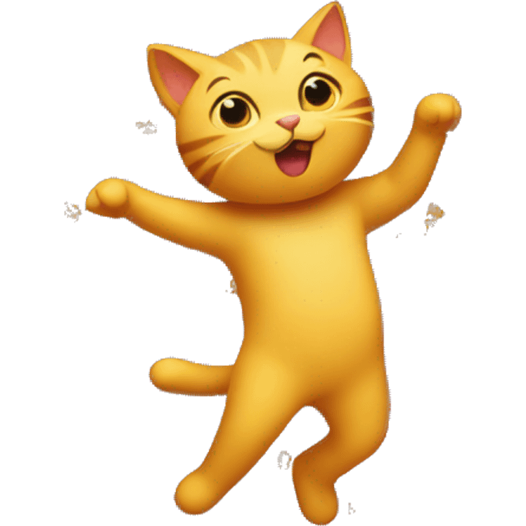 cat dancing with people emoji