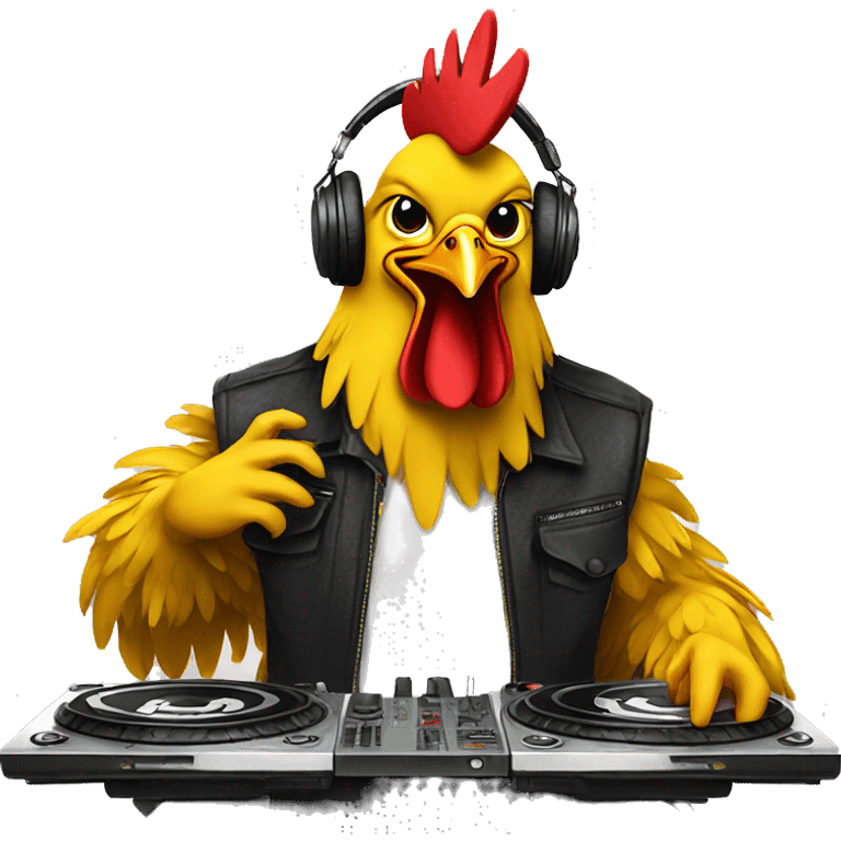 DJ chicken emoji