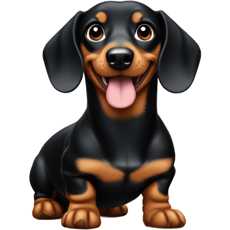 a black and tan Dachshund giving thumbs up emoji