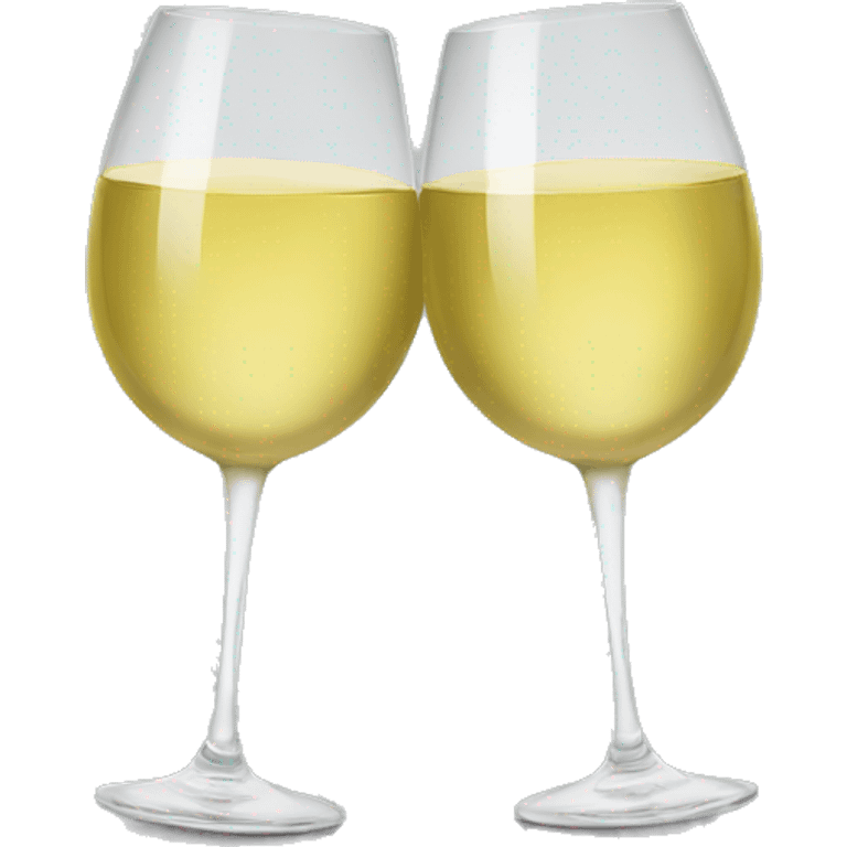 two white wine glasses cheering emoji