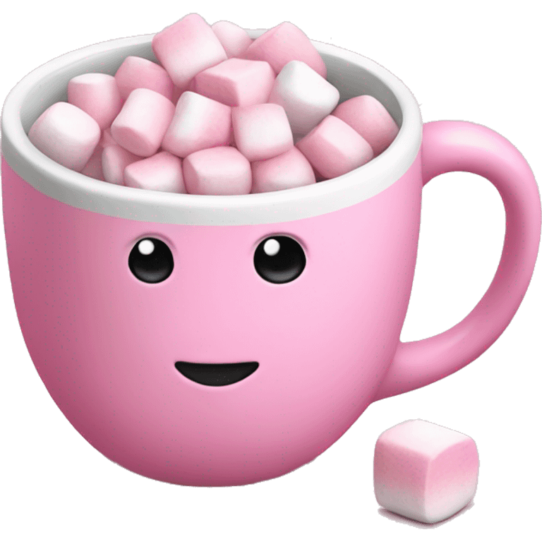 A pink mug and some marshmallows emoji