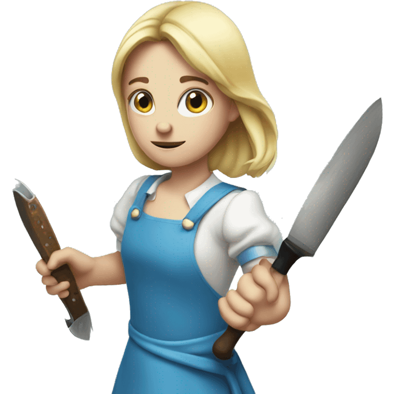 Alice holding a knife emoji