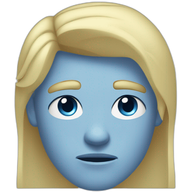 blue-eyed male frowning teenager long straight blond hair emoji