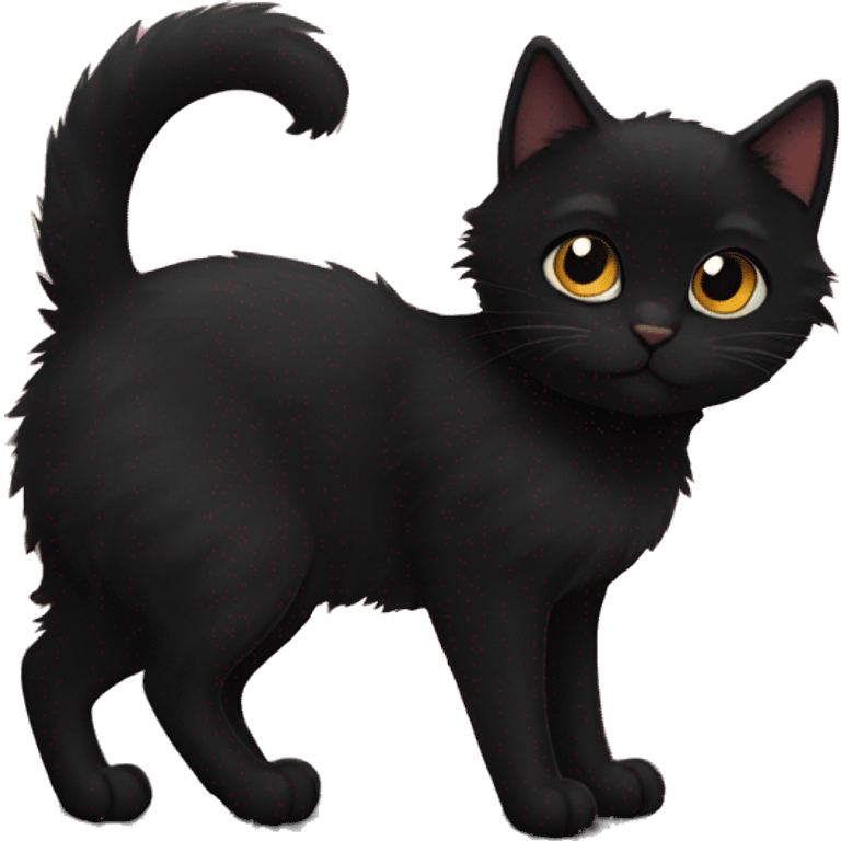 black cat furball sunset  emoji