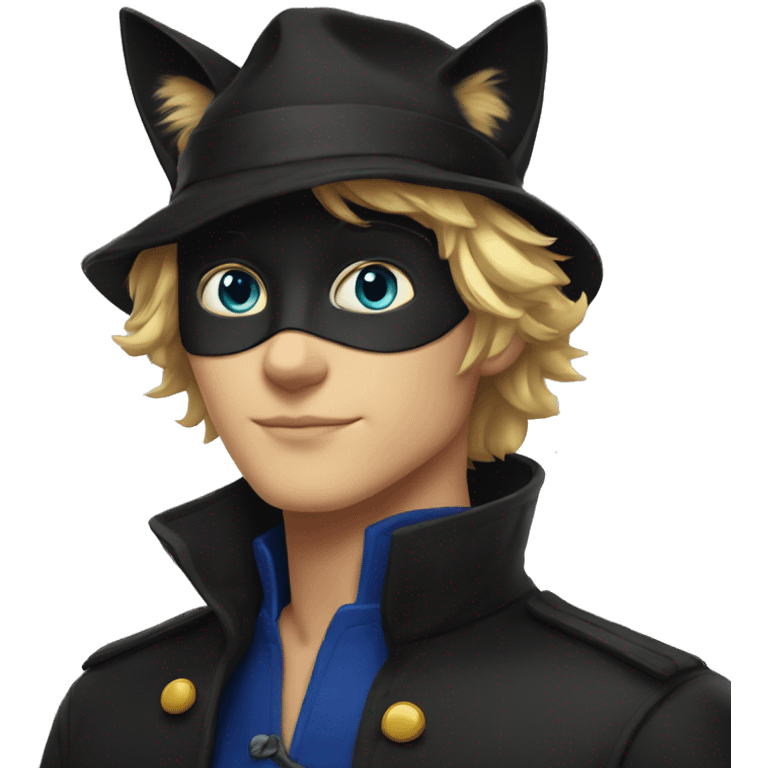 Chat noir avec les yeux bleus  emoji