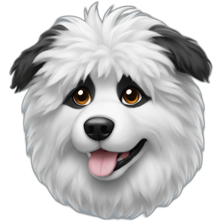 black and white fluffy dog emoji